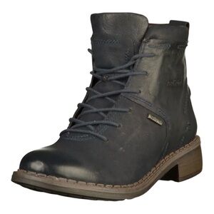 Josef Seibel Selena 50 Waterproof Black Leather Ankle Boot Size 39 8.5